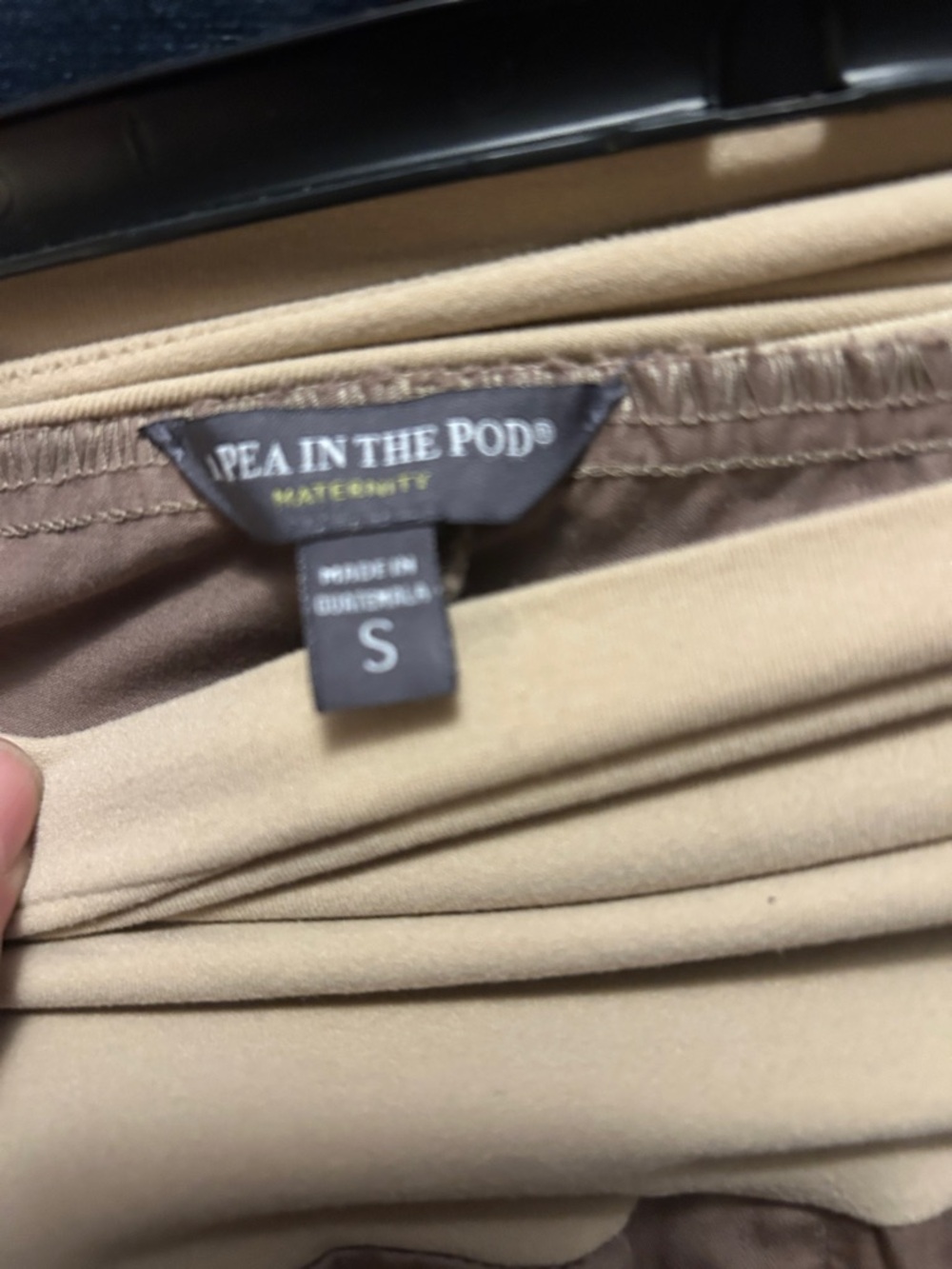 A Pea in the Pod Two-Tone Beige & Taupe Wide-Leg Maternity Pants - Picture 3 of 3